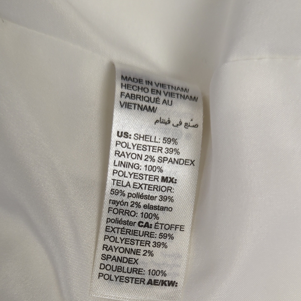 01563 WHBM One Button Blazer White size 0 preppy Business casual classic office - Picture 8 of 9